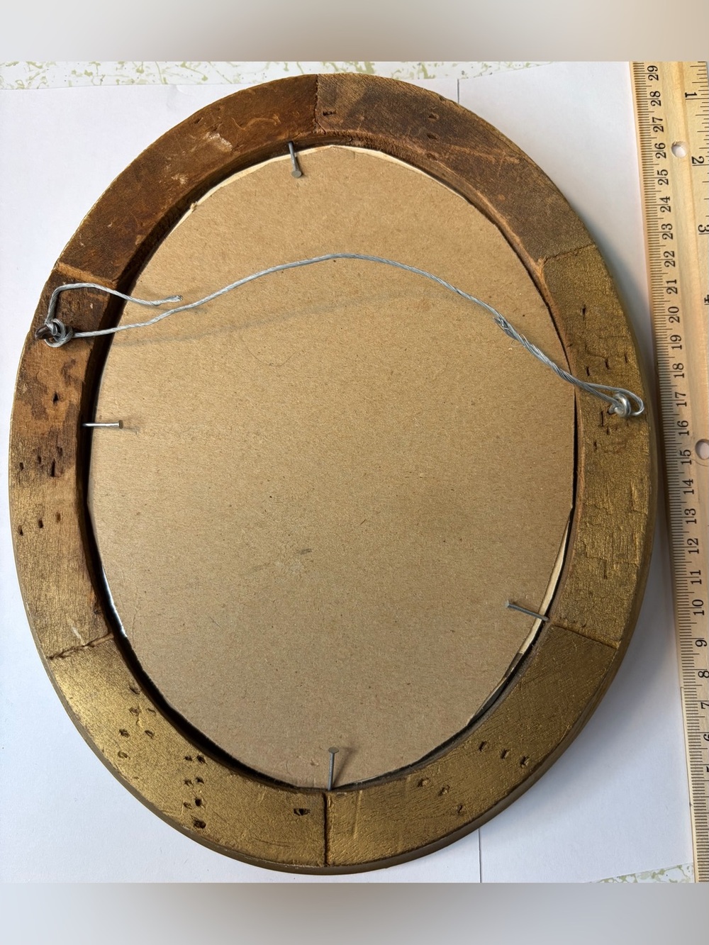 Gold Ornate Oval Picture Frame Beaded Gesso Victorian Edwardian Antique - Picture 5 of 15
